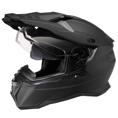O'NEAL | Motorradhelm | Enduro Touring Adventure Street | Guter Fit, Pinlock und Bluetooth fähig, integrierte Sonnenblende | D-SRS Helmet Solid V.22 | Erwachsene | Schwarz | Größe L von O'NEAL