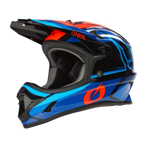 O'NEAL | Mountainbike-Helm Fullface | MTB DH Downhill FR Freeride | ABS-Schale, Magnetverschluss, übertrifft Robustes ABS | SONUS Helmet Split V.23 | Erwachsene | Blau Rot | Größe M von O'NEAL