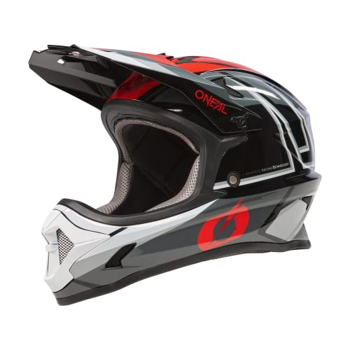 O'NEAL | Mountainbike-Helm Fullface | MTB DH Downhill FR Freeride | ABS-Schale, Magnetverschluss, übertrifft Robustes ABS | SONUS Helmet Split V.23 | Erwachsene | Grau Rot | Größe L von O'NEAL