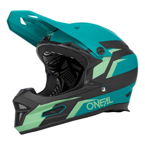 O'NEAL | Mountainbike-Helm | MTB Downhill | Robustes ABS, Ventilationsöffnungen für Luftstrom & Kühlung, ABS Außenschale | Fury Helmet Ride V.22 | Erwachsene | Schwarz/Petrol | Größe M von O'NEAL