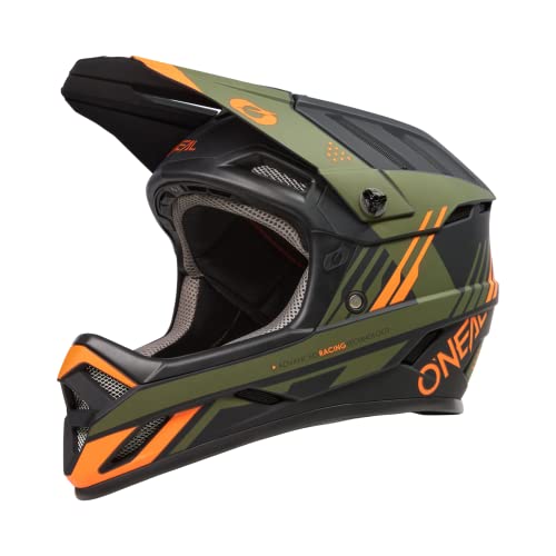 O'NEAL | Mountainbike-Helm | MTB Downhill | Robustes ABS, Ventilationsöffnungen für Luftstrom & Kühlung, ABS Außenschale | Backflip Helmet Strike V.23 | Erwachsene | Schwarz Orange Oliv | XL von O'NEAL
