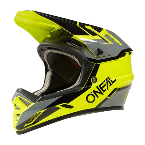 O'NEAL | Mountainbike-Helm | MTB Downhill | Robustes ABS, Ventilationsöffnungen für Luftstrom & Kühlung, ABS Außenschale | Backflip Helmet Strike | Erwachsene | Grau Neon-Gelb | Größe M von O'NEAL
