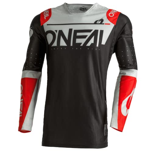 O'NEAL | NEU | Motocross-Shirt Langarm | MX MTB Mountainbike | Komplett neues Radtrikot mit verbesserten & langlebigen Materialien | Prodigy Jersey Five ONE | Erwachsene | Schwarz Grau Rot | Größe S von O'NEAL