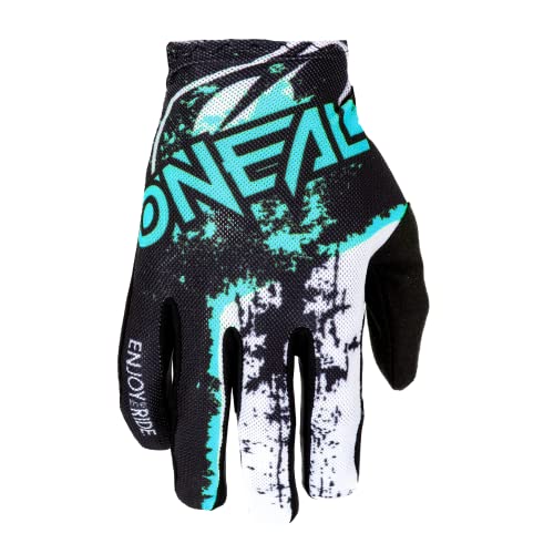 O'NEAL | Fahrrad- & Motocross-Handschuhe | MX MTB DH FR Downhill Freeride | Langlebige, Flexible Materialien, belüftete Handoberseite | Matrix Glove Impact | Erwachsene | Schwarz Türkis | Größe M von O'NEAL