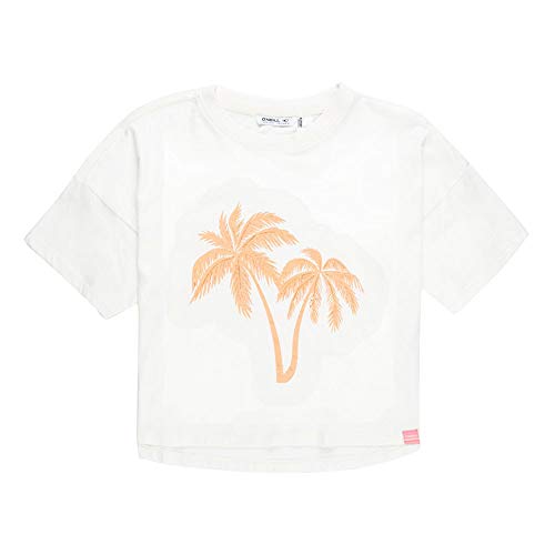 O'NEILL LG Palm T-Shirt für Mädchen, kurzärmelig XS Weiß (Powder White) von O'Neill