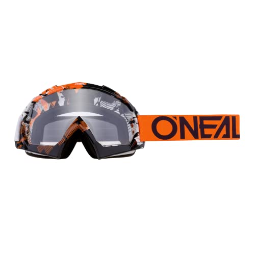 O'NEAL | Fahrrad- & Motocross-Brille | MX MTB DH FR Downhill Freeride | Hochwertige 1,2 mm-3D-Linse für ultimative Klarheit, UV-Schutz | B-10 Goggle | Erwachsene Unisex | Orange Weiß Neon | One Size von O'NEAL