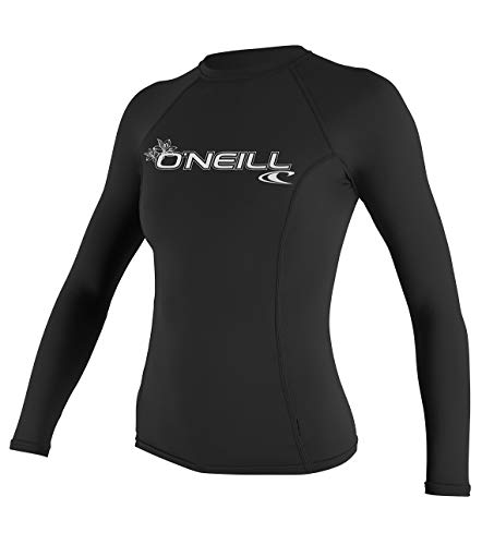 O'NEILL UV Sun Protection Damen Basic Skins Langarm Crew Sun Shirt Rash Guard, Schwarz, XS von O'Neill