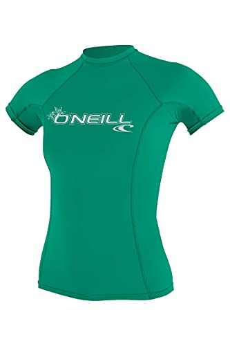 O'Neill Damen Basic Skins UPF 50+ Short Sleeve Rash Guard, Seaglass, XL von O'Neill