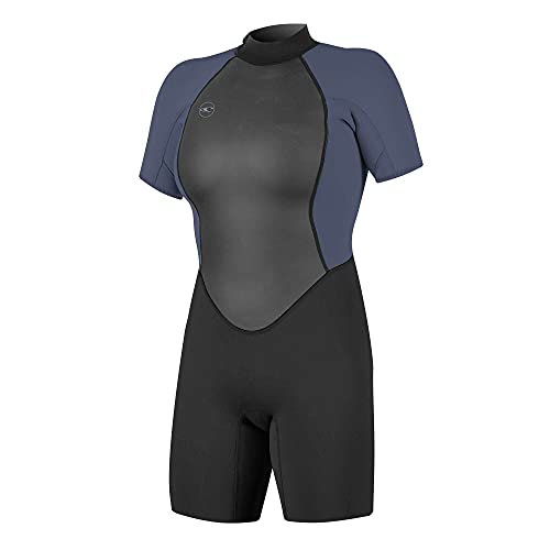 O'Neill Wetsuits Damen Reactor II 2mm Back Zip Spring Wetsuit Neoprenanzug, Black/Mist, 4 von O'Neill