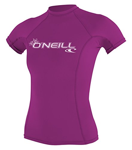 O'Neill Wetsuits Damen O'Neill Basic Skins UPF 50+ Short Sleeve Rash Guard, Fox Pink, Größe L von O'Neill