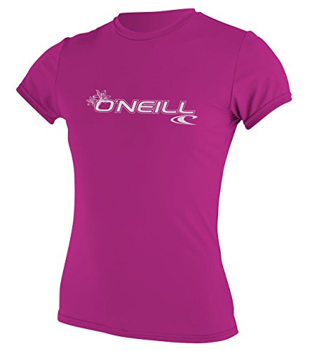 O'Neill Wetsuits Damen WMS Basic Skins S/S Rash Tee Vest, Rosa, XL von O'Neill