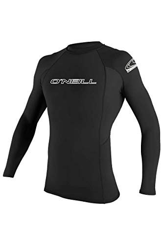 O'NEILL Wetsuits Herren Basic Skins UPF 50+ Long Sleeve Rash Guard, Black, XL von O'Neill