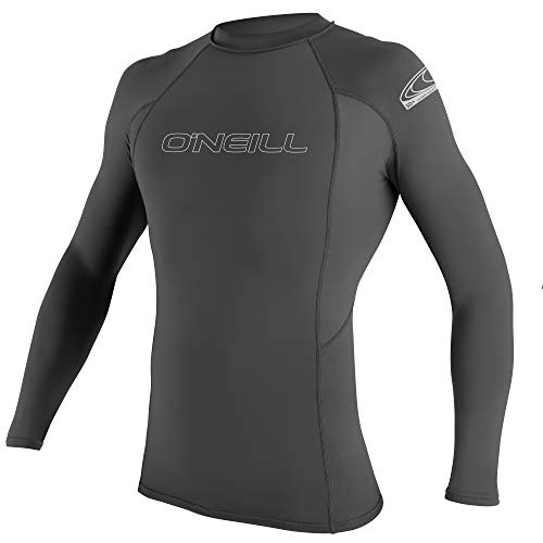 O'Neill Wetsuits Men's Basic Skins L/S Rash Guard Vest, Graphite, L von O'Neill