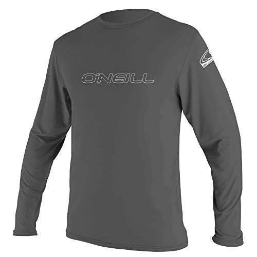 O'Neill Wetsuits Men's Basic Skins Long Sleeve Sun Shirt Rash Vest, Graphite, 3XL von O'Neill