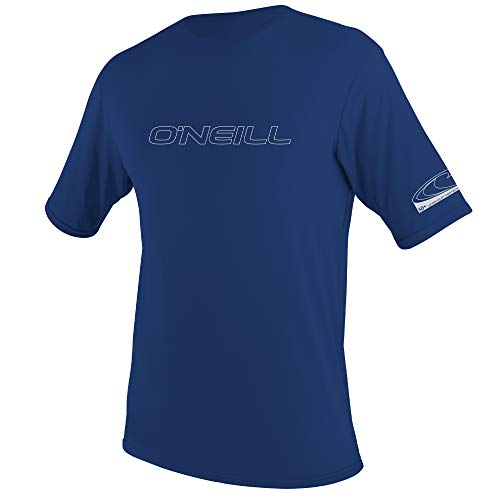 O'Neill Wetsuits Men's Basic Skins Short Sleeve Sun Shirt Rash Vest, Navy, 2XL von O'Neill