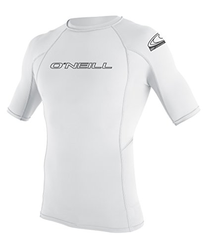 O'NEILL Wetsuits Neoprenanzüge UV-Sonnenschutz Herren Basic Skins Kurzarm Crew Sun Shirt Rash Guard, Weiß, X-Large von O'Neill