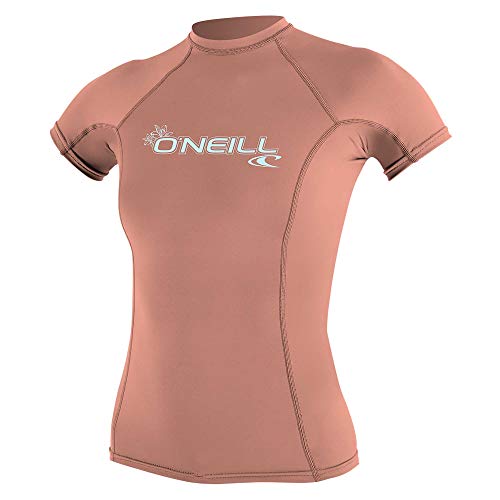 O'Neill Wetsuits Women's Basic Skins Short Sleeve Sun Shirt Rash Vest, Light Grapefruit, XS von O'Neill