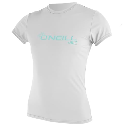 O'Neill Wetsuits Women's Basic Skins Short Sleeve Sun Shirt Rash Vest, White, XL von O'Neill