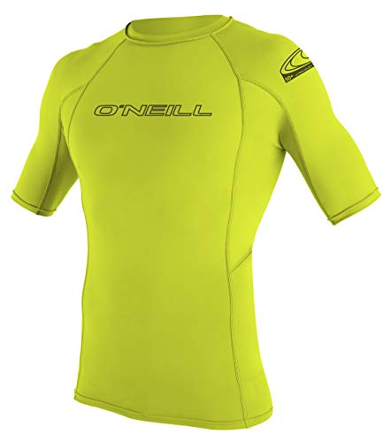 Oneill Wetsuits - O 'Neill Wetsuits Basic Skins S/S Crew - T-Shirt aus Polyester für Herren, mit UV-Schutz XXL 187 Gelbgrün von O'Neill