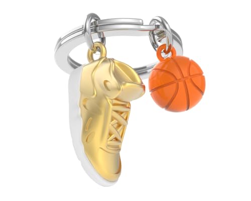 Metalmorphose – Schlüsselanhänger Basketball – Leidenschaft für Sport, Geschenk für Herren, Geschenk für Damen, goldfarben, one size von O meta[l]morphose