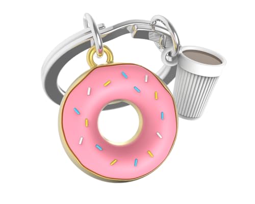 Metalmorphose Schlüsselanhänger Donut – Geschenk für Herren, Geschenk für Damen, Rosa, one size von O meta[l]morphose