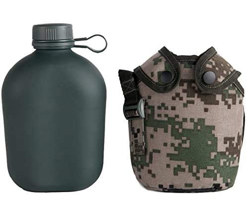 OAREA 1L Outdoor Sports Wasserflasche Militär Camping Wasserflasche mit Tasche Kantine Flasche Camping Wandern Survival Trinkwasserkessel (Color : WB29-DD) von OAREA
