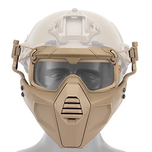 OAREA Fast Helm Schutzbrille Brille mit Abnehmbarer Gesichtsmaske Passend für Airsoft Paintball Halloween Party von OAREA