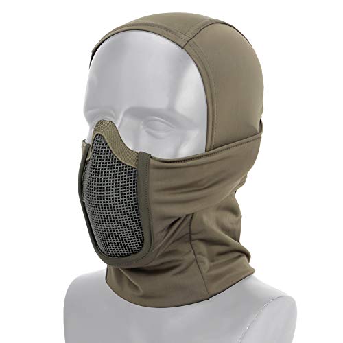 OAREA Taktische Airsoft Paintball Vollgesichtsmaske aus Stahlgewebe Polyester Sturmhaube Jagd CS Maske Radfahren Schutzhelm Liner Cap von OAREA