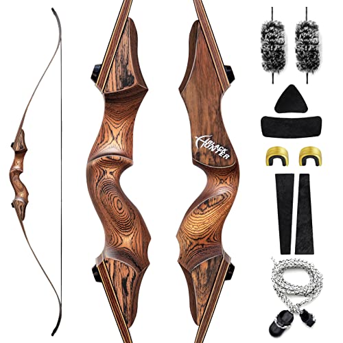 Black Hunter 60 Zoll Recurvebogen 20-60 Lbs Takedown Sportbogen Mit Zubehör Jagd Recurve Für Rechtshänder Anfänger Erwachsene (30LBS) von OBTOUTDOOR