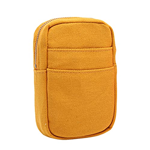 Paar Gürteltasche Handytasche Leinwand Vintage Kameratasche Brieftasche Handytasche Hüfttaschen Für Gurt (Yellow, One Size) von OBiQuzz