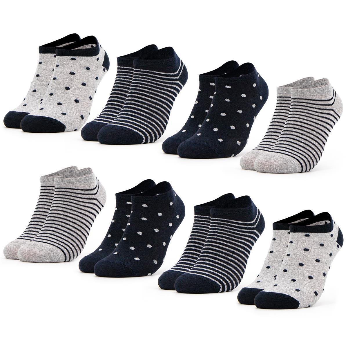 OCCULTO Sneakersocken Damen Muster Sneaker Socken 8er Pack (Modell: Maja) (8-Paar) von OCCULTO