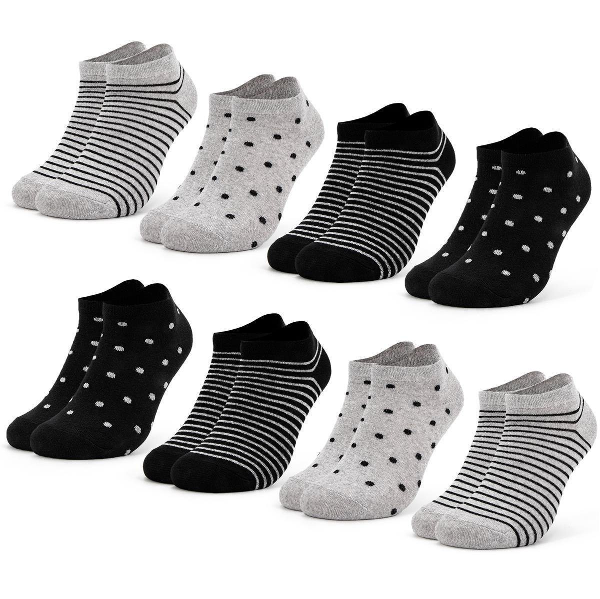 OCCULTO Sneakersocken Damen Muster Sneaker Socken 8er Pack (Modell: Maja) (8-Paar) von OCCULTO