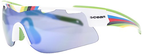OCEAN SUNGLASSES - Alpine - lunettes de soleil - Monture : Blanc/Vert/Arc-en-ciel - Verres : Revo Vert (93000.13) von OCEAN SUNGLASSES