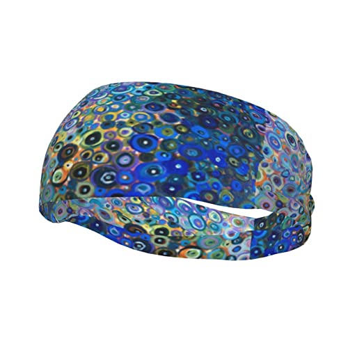 Farbiges Malerei-Sport-Stirnband für Männer und Frauen, geeignet zum Laufen, Radfahren, Yoga, Basketball, elastisches feuchtigkeitsableitendes Haarband. von OCELIO