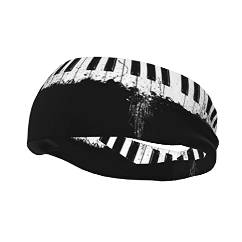 Klavier-Sport-Stirnband für Männer und Frauen, geeignet zum Laufen, Radfahren, Yoga, Basketball, elastisches feuchtigkeitsableitendes Haarband. von OCELIO