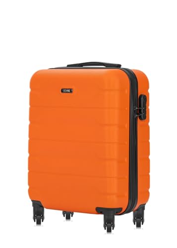 OCHNIK Handgepäck Kabinenkoffer | Farbe: Orange | Größe: S | 56x37x23 cm | Reise-Koffer mit 4 Rollen | Trolley | Langlebig | Mit ABS | Numerische Sperre | Fassungsvermögen 48L von OCHNIK