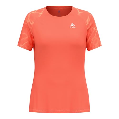 ODLO Damen Essentials Laufshirt Mit Print T-Shirt, Orange, XS EU von Odlo