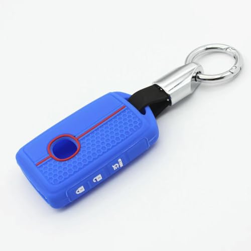 ODSMBK Schlüsselanhänger-Hülle Silikon Autoschlüssel-Etui Passt für Mazda 3 6 CX5 CX9 CX30 CX50 MX5 Miata 2019-2023 Schlüsselhalter-Taschen-Schutz-3B Blue withchainA von ODSMBK