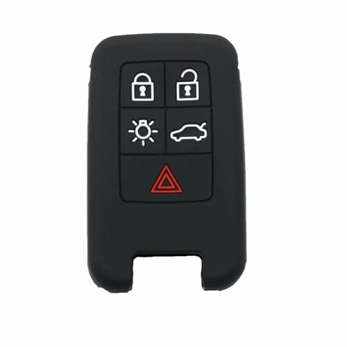 ODSMBK Schlüsselanhänger-Hülle Silikon Autoschlüssel-Etui Passt für Volvo XC70 XC90 S40 S60 S90 S80 C30 C70 V50 2004-2007 Schlüsselhalter-Taschen-Schutz-Type E von ODSMBK