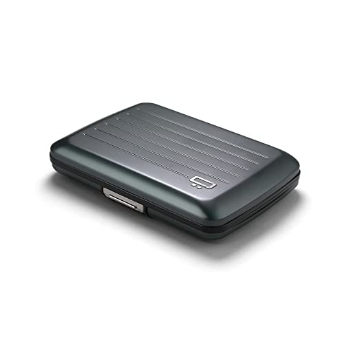OGON Aluminium Geldbörse Smart Case V2 - Einfache Lagerung - Metallverschluss - Kartenetui mit RFID-Schutz - Bis zu 10 Karten und Banknoten (Aluminium Platinium) von ÖGON Smart Wallets