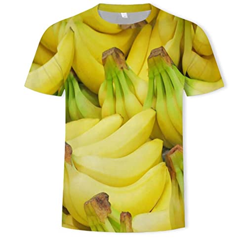 OEIEZ Sommer Kurzarm T-Shirt Damen Herren Fitness Top Kleidung Banane 3D Druck von OEIEZ