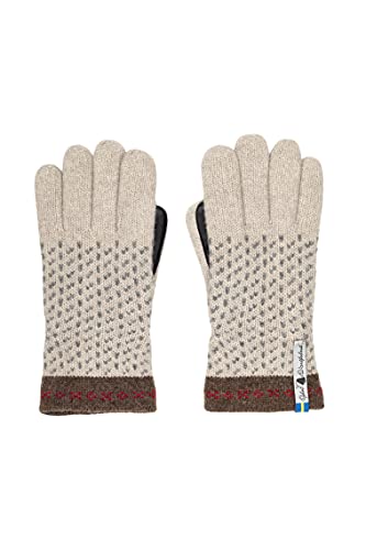 ÖJBRO VANTFABRIK 1 Paar Handschuhe Touch Screen Handy Wollhandschuhe Strick L (10-11) braun grau beige warm 100% Merinowolle 4 Lagen Schweden von ÖJBRO VANTFABRIK