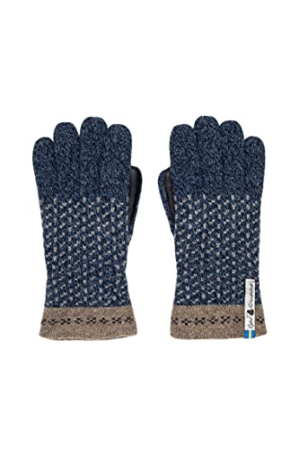 ÖJBRO VANTFABRIK 1 Paar Handschuhe Touch Screen Handy Wollhandschuhe Strick M (7-9) blau braun grau warm 100% Merinowolle 4 Lagen Schweden von ÖJBRO VANTFABRIK