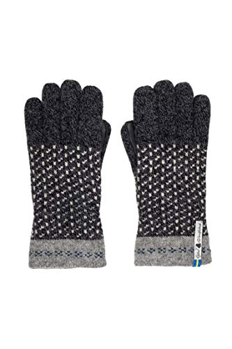 ÖJBRO VANTFABRIK 1 Paar Handschuhe Touch Screen Handy Wollhandschuhe Strick S (6) grau schwarz warm 100% Merinowolle 4 Lagen Schweden von ÖJBRO VANTFABRIK