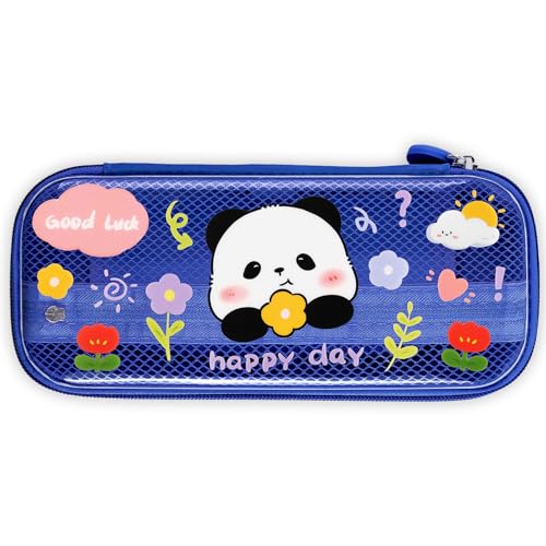 OFFCUP Federmäppchen Federtaschen Mäppchen 2 Fächer Mesh Etui Stifte Teenager Mäppchen Reißverschluss Pencil Case Schreibwaren Organizer Erwachsene für Schule & Büro -Blau von OFFCUP