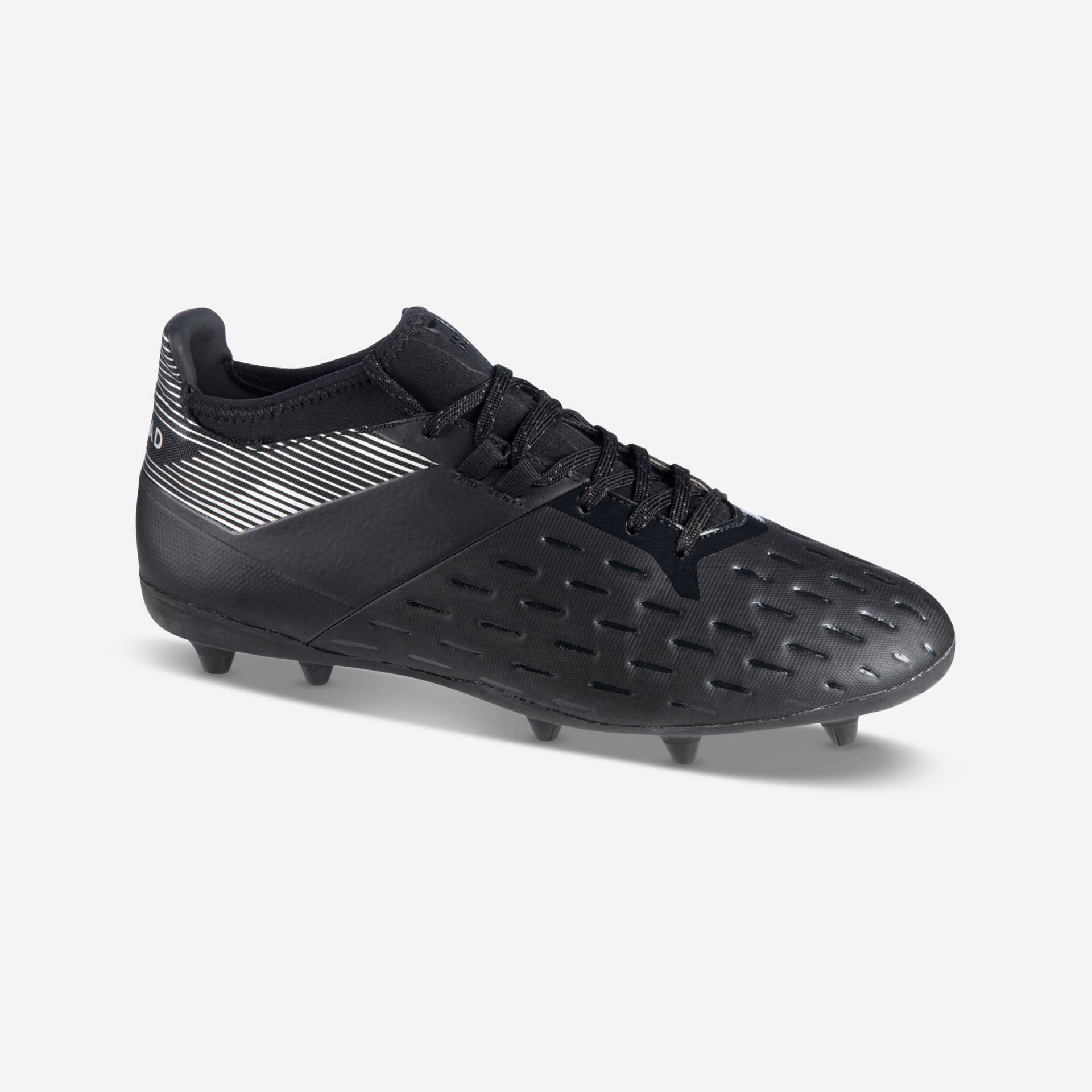 Damen/Herren Rugby Schuhe FG (trockener Boden) - Advance 500 schwarz/grau von OFFLOAD