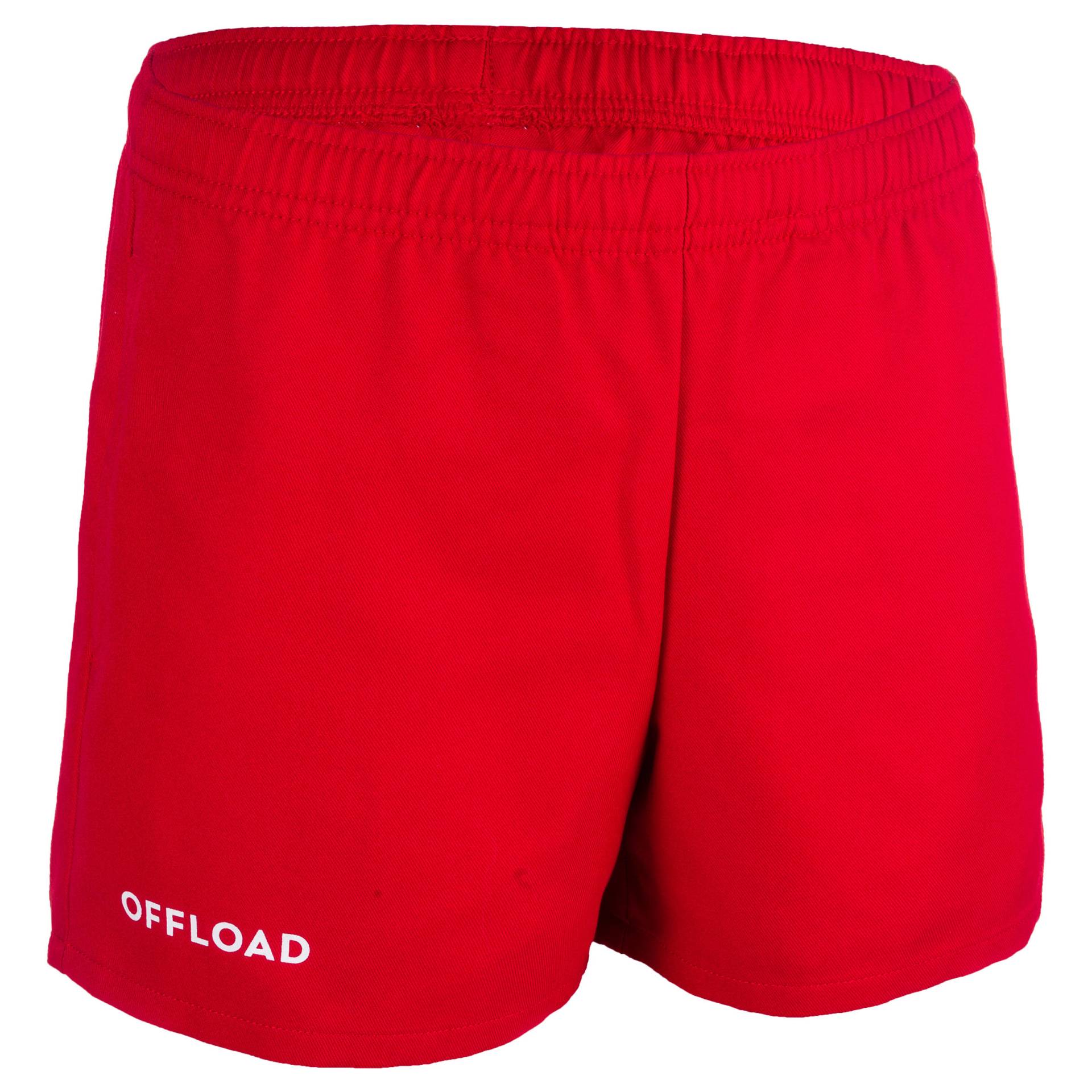 Kinder Rugby Shorts mit Hosentaschen - R100 rot von OFFLOAD