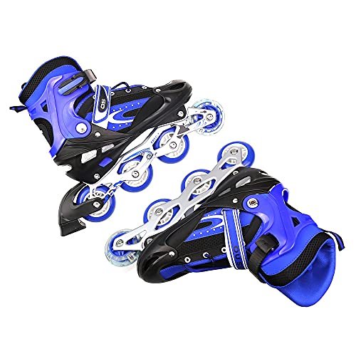 OHMG Inline-Skates für Erwachsene, mit verstellbarer Größe, Inline-Skates für Kinder, Jungen und Mädchen, Inline-Skates für Damen und Herren, hochwertige Inline-Skates für Anfänger, helle LED, von OHMG