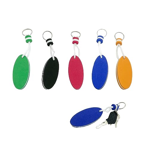 OHYER 5 Stück Schlüsselanhänger Schwimmend für Schlüssel Ovaler schwimmender Schlüsselanhänger schwimmfähig Eva Material zum Schwimmen Tauchen Angeln Kanufahren Segeln Kajakfahren (1＃) von OHYER