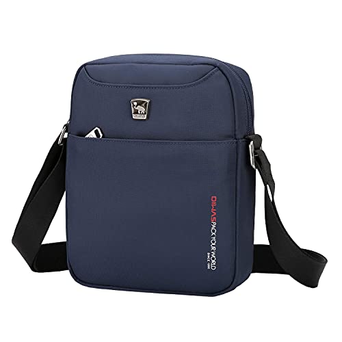 OIWAS Herrentasche Klein Dunkelblau Umhängetaschen Herren Crossbody Bag Tasche Umhängen Männer Mini Schultertasche für Freizeit Urlaub Ausflug Spaziergang und Wandern von OIWAS